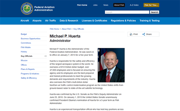 screenshot of Michael Huerta biography page